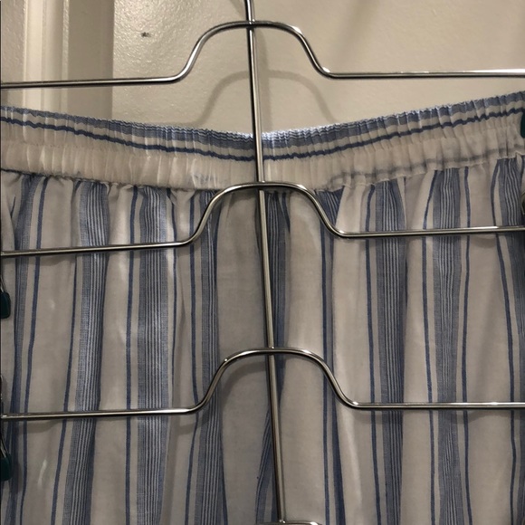 Blue and White Stripe Midi Skirt - Picture 3 of 5